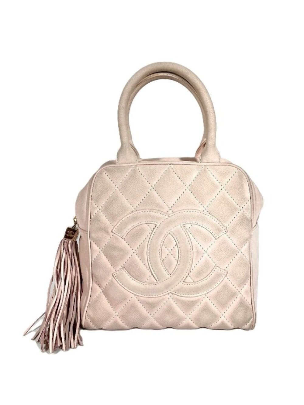 Chanel Handbag CC Logo Nubuck Light Pink